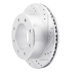 Ford F-250 Brake Rotor (1) - Rear Right - R1 Concepts - Drilled & Slotted - Silver - `99-`05